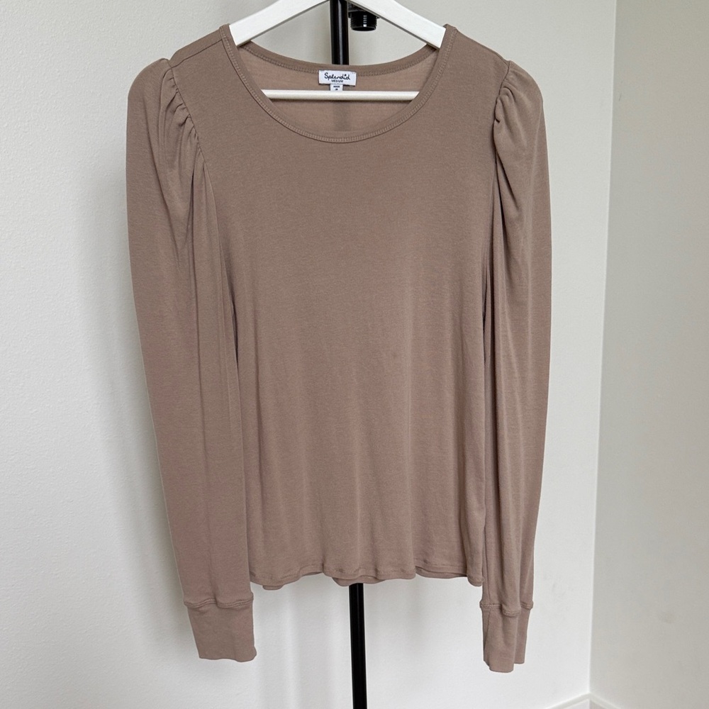 Splendid Women's Beige Long Sleeve Tee